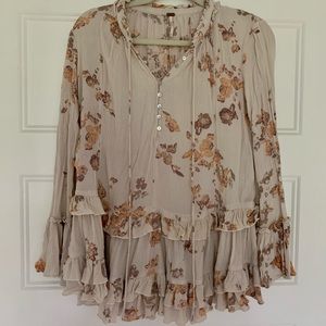 Free People floral tunic top